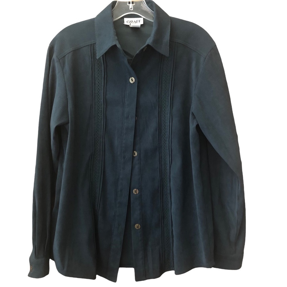 GRAFF VINTAGE/ Woman’s long sleeve button up/ Dark Green / S
